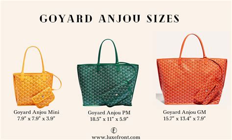 goyard tote different sizes|goyard tote with zipper.